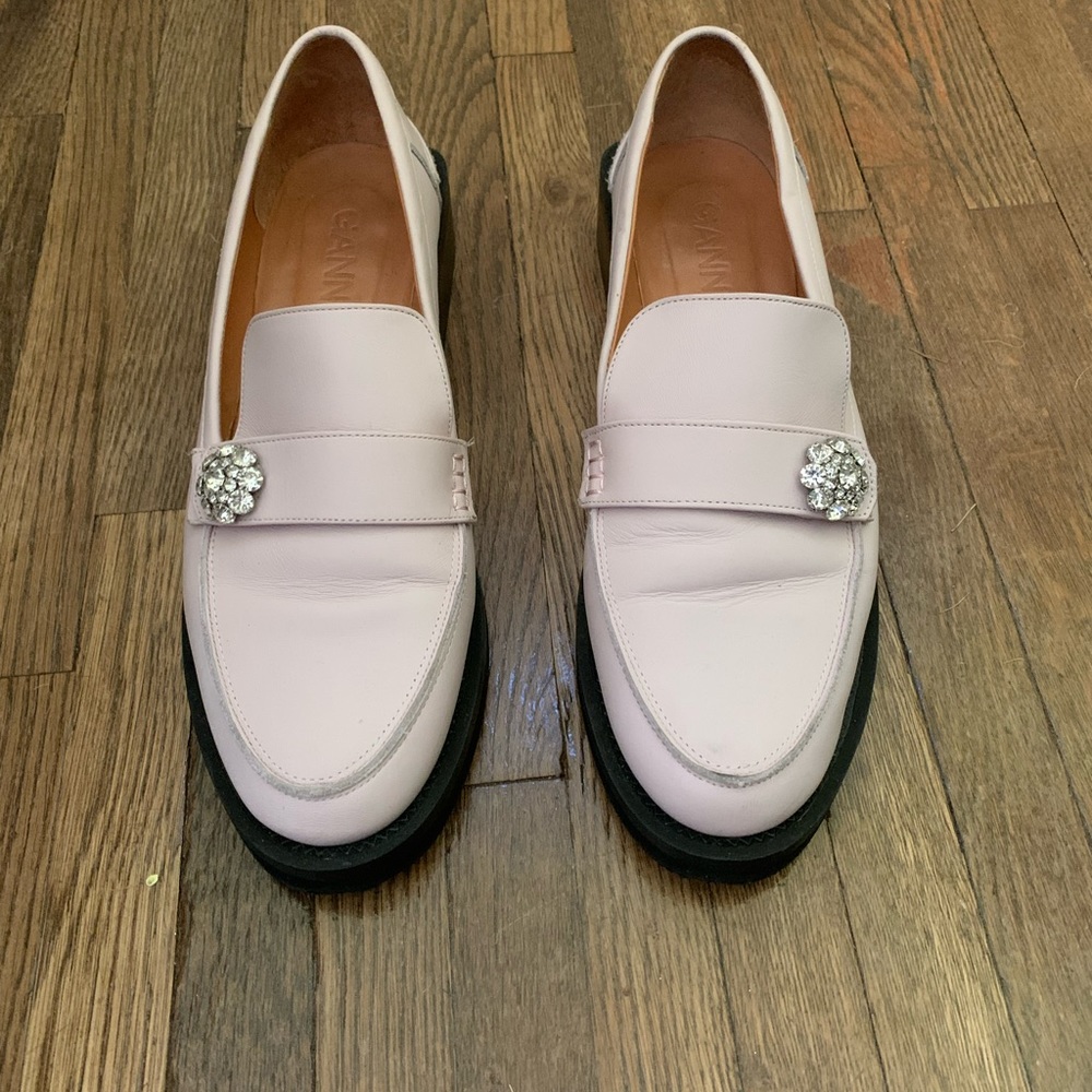 Ganni Rhinestone Loafer (Blush pink)